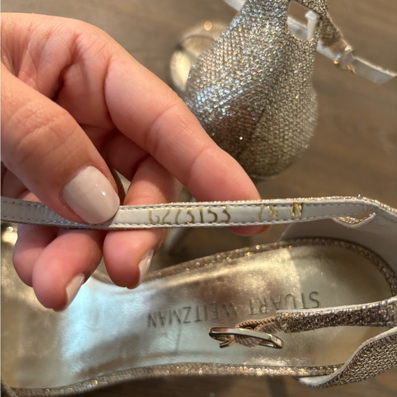 Stuart Weitzman shimmery ankle strap sandals - Picture 6 of 6